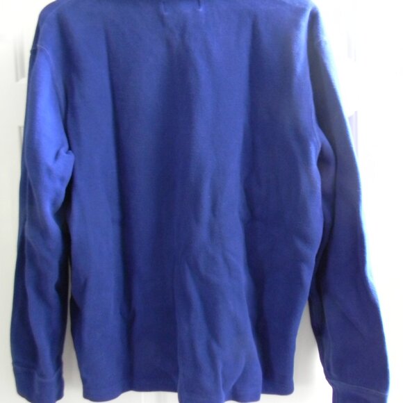 Mens Polo Ralph Lauren Blue 1\4 Zip Pullover w\Leather Zip Pull Size L - Picture 5 of 5
